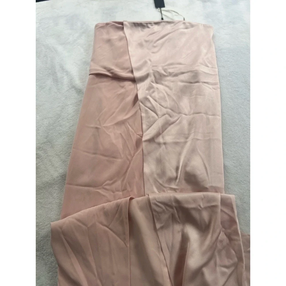 NWT Halston Heritage 'Barely Pink' Strapless Gown with Silk Overlay Size 10 - Picture 11 of 15